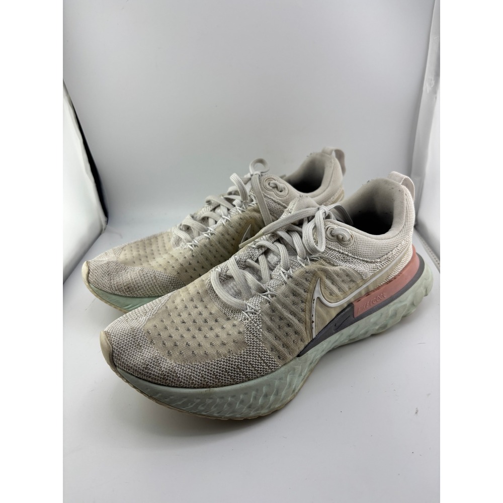 Nike React Infinity Run Flyknit 2 Womens 8.5 Cream Pink Running Shoes CT2423-100